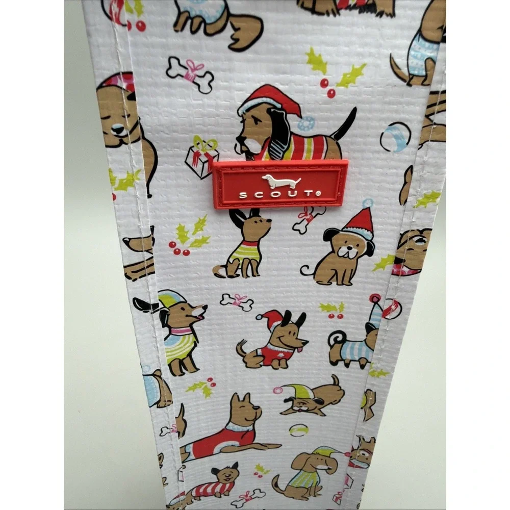 Scout Spirit  Wine / Beverage Bag ~ Holiday Pawty Pattern 13.5